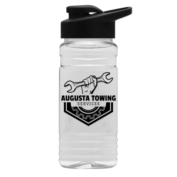 Black color option for Garyline® Clear Bottle With Drink Thru Lid   20 Oz.
