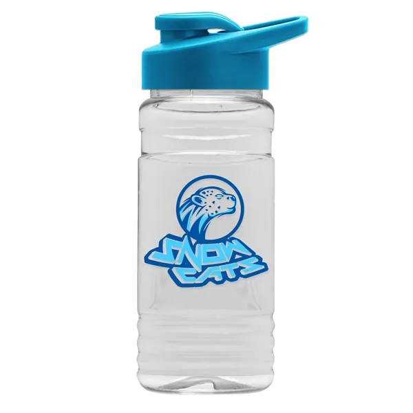 Cyan color option for Garyline® Clear Bottle With Drink Thru Lid   20 Oz.