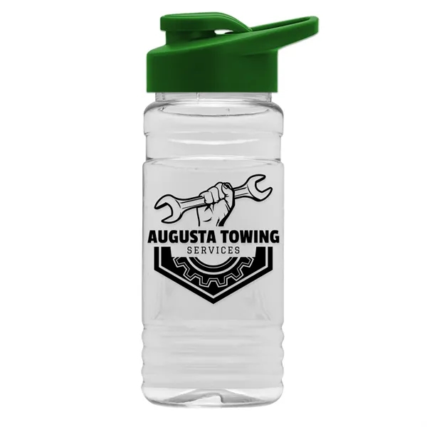 Green color option for Garyline® Clear Bottle With Drink Thru Lid   20 Oz.