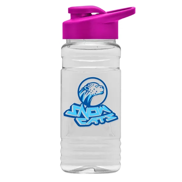 Hot Pink color option for Garyline® Clear Bottle With Drink Thru Lid   20 Oz.