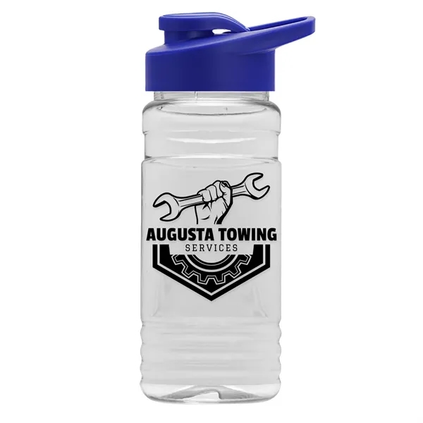 Royal Blue color option for Garyline® Clear Bottle With Drink Thru Lid   20 Oz.