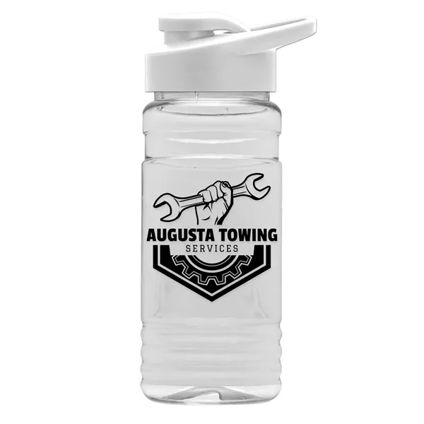 White color option for Garyline® Clear Bottle With Drink Thru Lid   20 Oz.