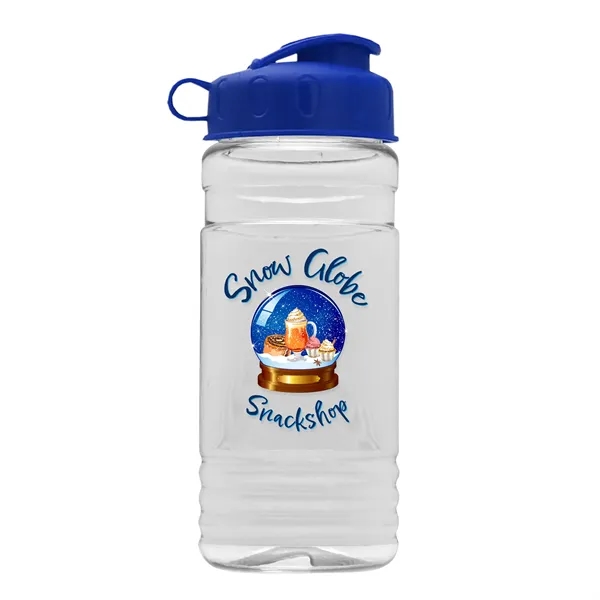 Reflex Blue color option for Garyline® Clear Bottle With Flip Lid   20 Oz.