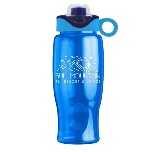 Translucent Blue color option for Garyline® Poly+ Bottle With Two Tone Drink Thru Lid With ...