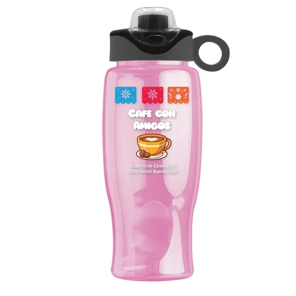 Translucent Pink color option for Garyline® Poly+ Bottle With Two Tone Drink Thru Lid With ...