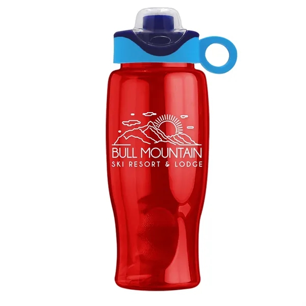 Translucent Red color option for Garyline® Poly+ Bottle With Two Tone Drink Thru Lid With ...