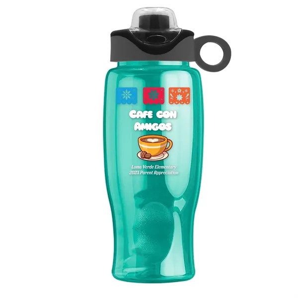 Translucent Teal color option for Garyline® Poly+ Bottle With Two Tone Drink Thru Lid With ...