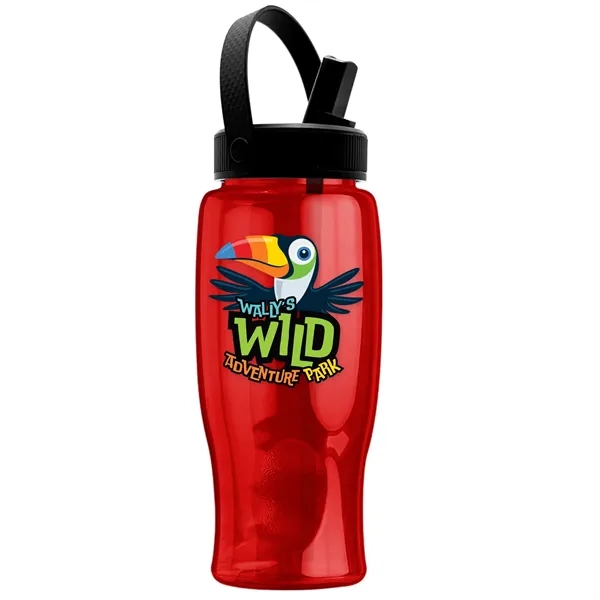 Translucent Red color option for Garyline® Poly+ Bottle With Flip Straw, Swivel Handle Lid...