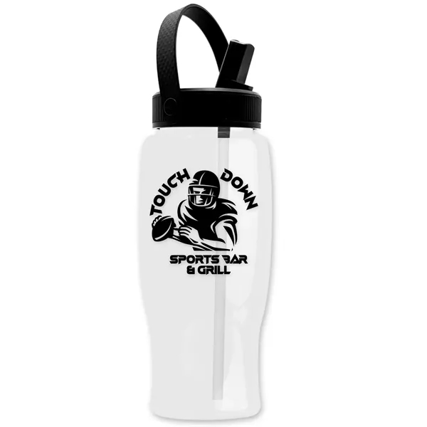 White color option for Garyline® Poly+ Bottle With Flip Straw, Swivel Handle Lid...