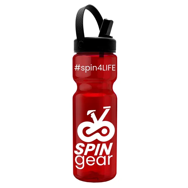 Translucent Red color option for Garyline® Champ Bottle With Flip Straw, Swivel Handle Lid...
