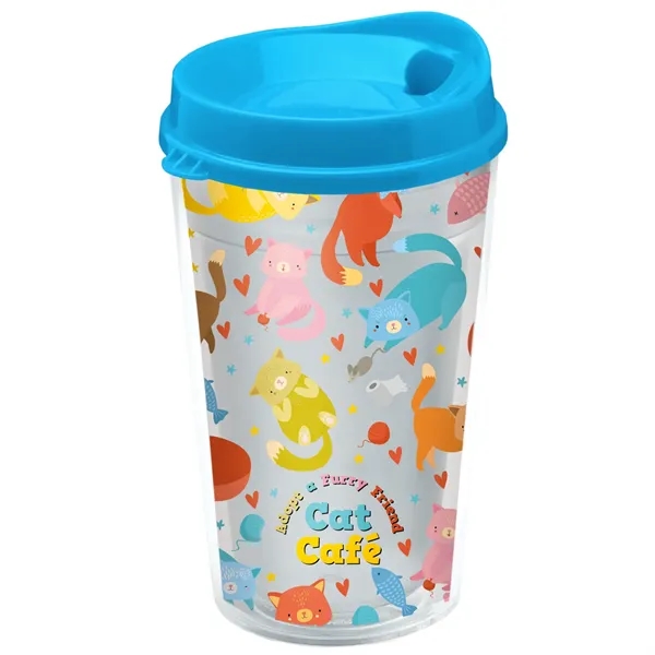 Cyan color option for Garyline® Transparent Tumbler With Sip Lid And Full Color...