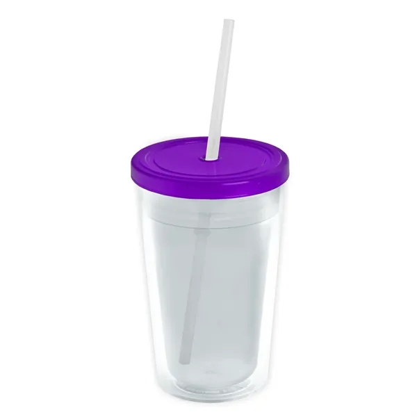 Translucent Violet color option for Garyline® Transparent Tumbler With Straw Lid And Full Col...