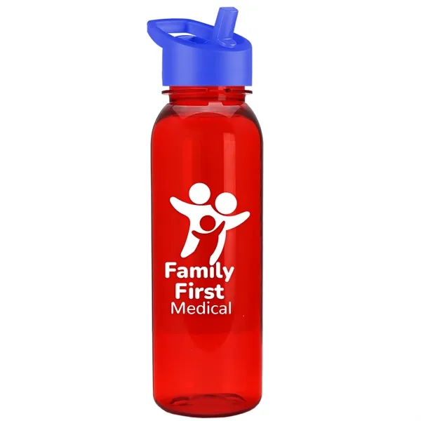 Translucent Red color option for Garyline® Flat Sided Tritan® Bottle With Flip Straw Lid  ...