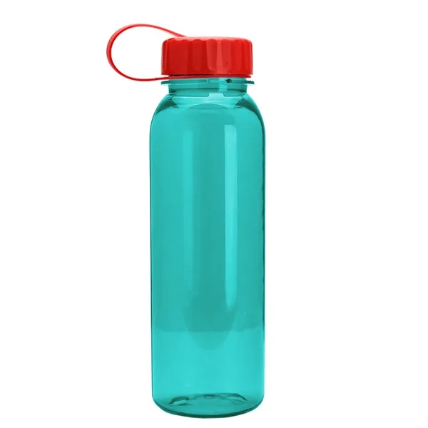 Translucent Teal color option for Garyline® Flat Sided Tritan® Bottle With Tethered Lid   2...