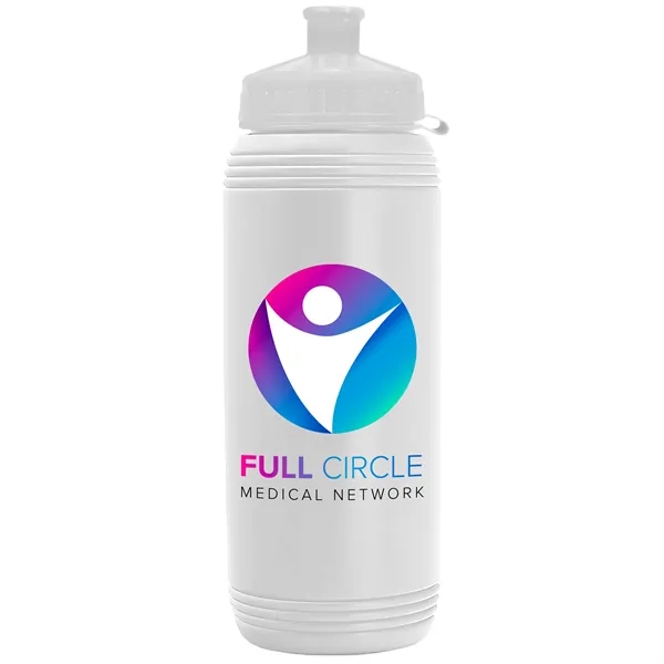 White color option for Garyline® Pint Sport Bottle With Tethered Push Pull Lid  ...