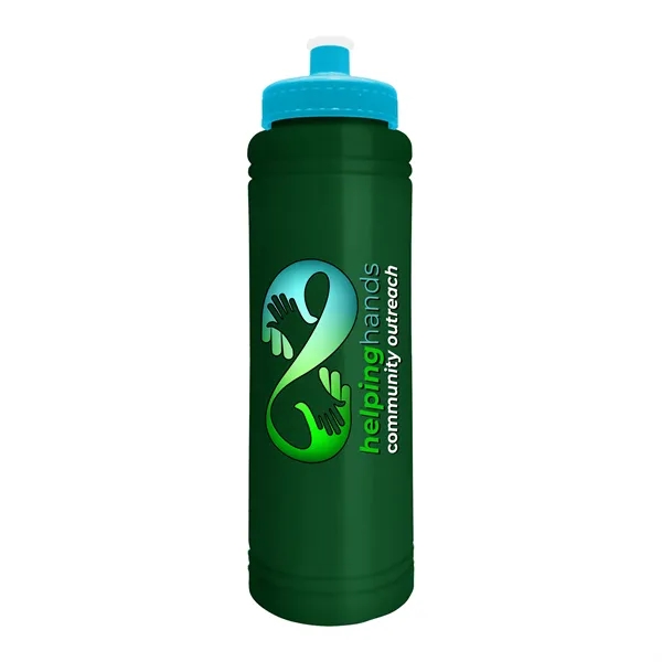Dark Green color option for Garyline® Slim Line Bottle With Push Pull Lid   25 Oz.