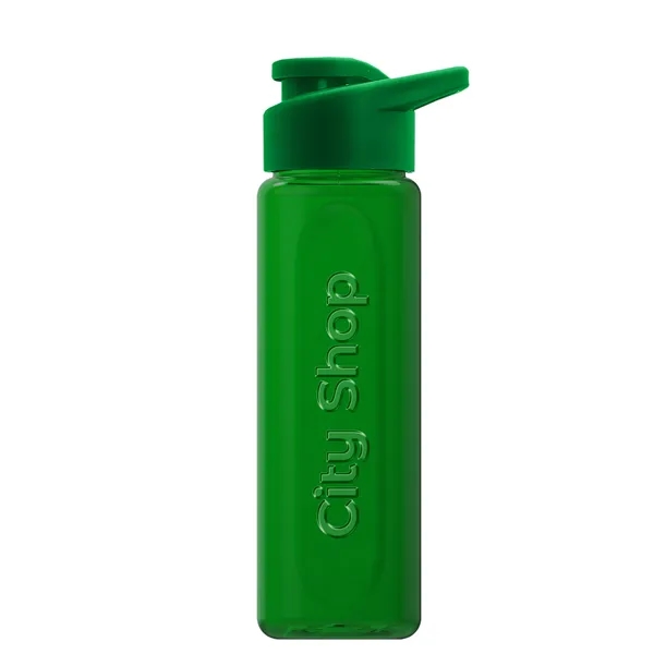Translucent Green color option for Garyline® Boss Embossed Rpet Bottle With Drink Thru Lid  ...