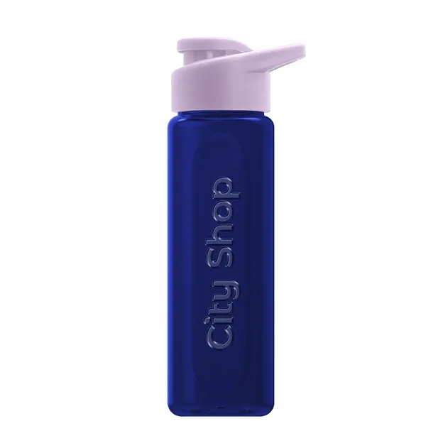 Translucent Navy color option for Garyline® Boss Embossed Rpet Bottle With Drink Thru Lid  ...