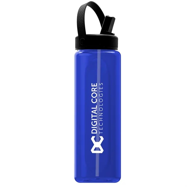 Translucent Blue color option for Garyline® Boss Embossed Rpet Bottle With Flip Straw, Swiv...