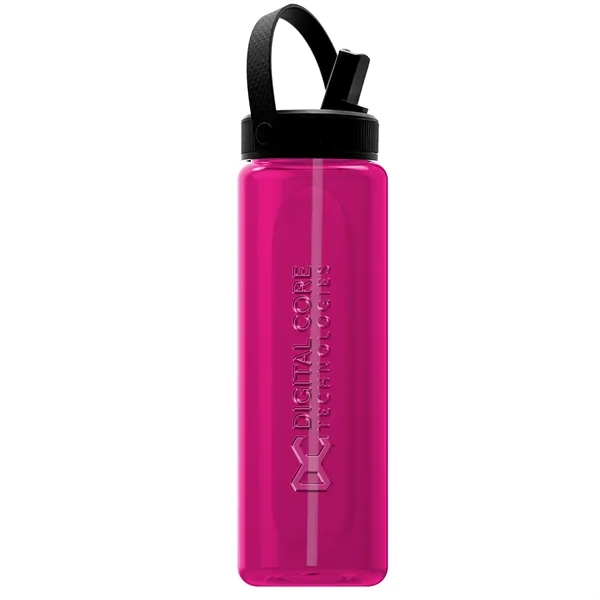 Translucent Hot Pink color option for Garyline® Boss Embossed Rpet Bottle With Flip Straw, Swiv...