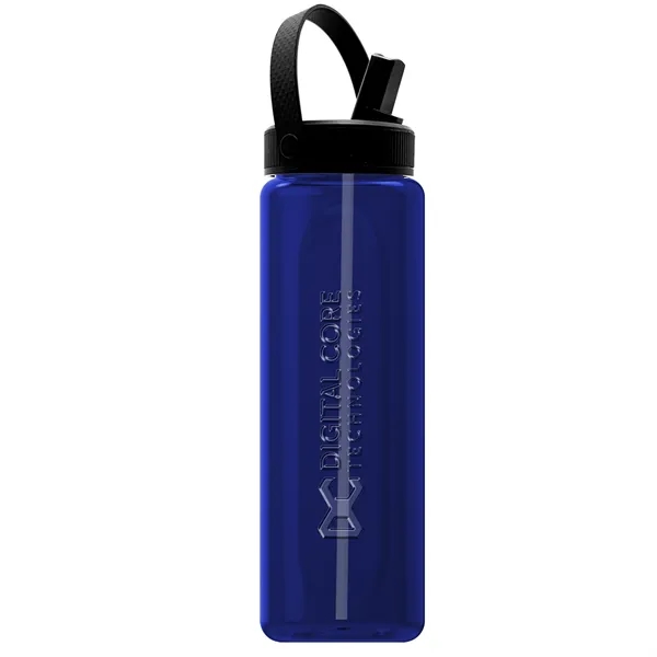 Translucent Navy color option for Garyline® Boss Embossed Rpet Bottle With Flip Straw, Swiv...