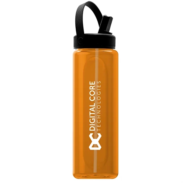 Translucent Orange color option for Garyline® Boss Embossed Rpet Bottle With Flip Straw, Swiv...