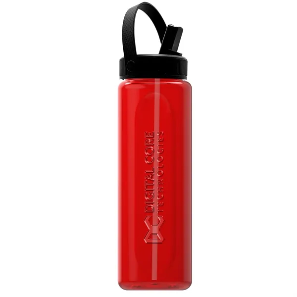 Translucent Red color option for Garyline® Boss Embossed Rpet Bottle With Flip Straw, Swiv...