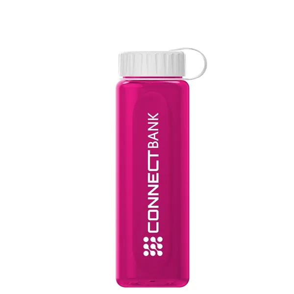 Translucent Hot Pink color option for Garyline® Boss Embossed Rpet Bottle With Tethered Lid   2...
