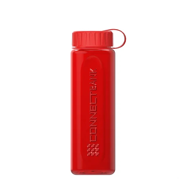 Translucent Red color option for Garyline® Boss Embossed Rpet Bottle With Tethered Lid   2...