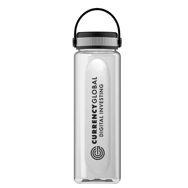 Clear color option for Garyline® Boss Embossed Rpet Bottle With Grip Lid   26 Oz.