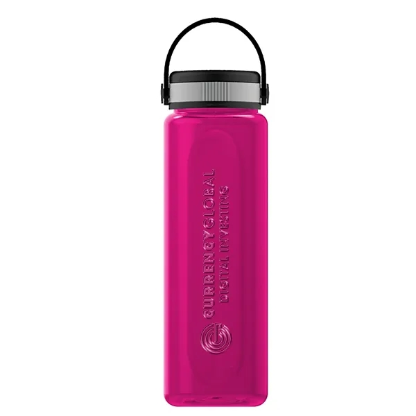 Translucent Hot Pink color option for Garyline® Boss Embossed Rpet Bottle With Grip Lid   26 Oz.