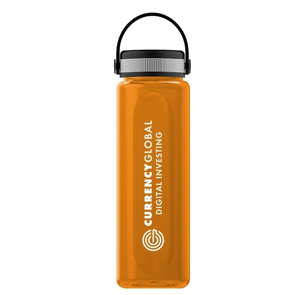 Translucent Orange color option for Garyline® Boss Embossed Rpet Bottle With Grip Lid   26 Oz.