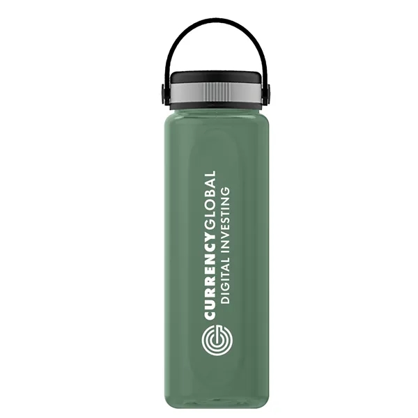 Translucent Warm Eucalyptus color option for Garyline® Boss Embossed Rpet Bottle With Grip Lid   26 Oz.