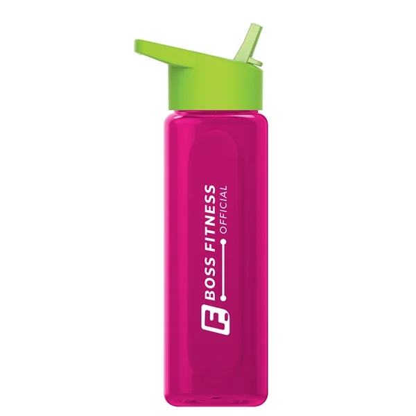 Translucent Hot Pink color option for Garyline® Boss Embossed Rpet Bottle With Flip Straw Lid  ...