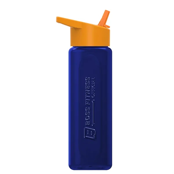 Translucent Navy color option for Garyline® Boss Embossed Rpet Bottle With Flip Straw Lid  ...