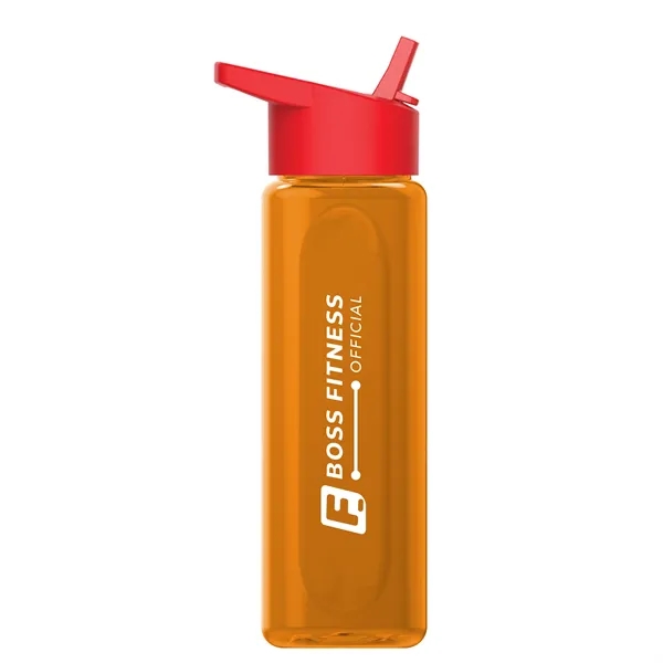 Translucent Orange color option for Garyline® Boss Embossed Rpet Bottle With Flip Straw Lid  ...