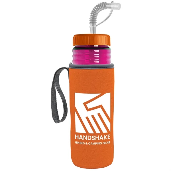Translucent Fuchsia color option for Garyline® Lifeguard Bottle With Straw Lid And Insulated C...