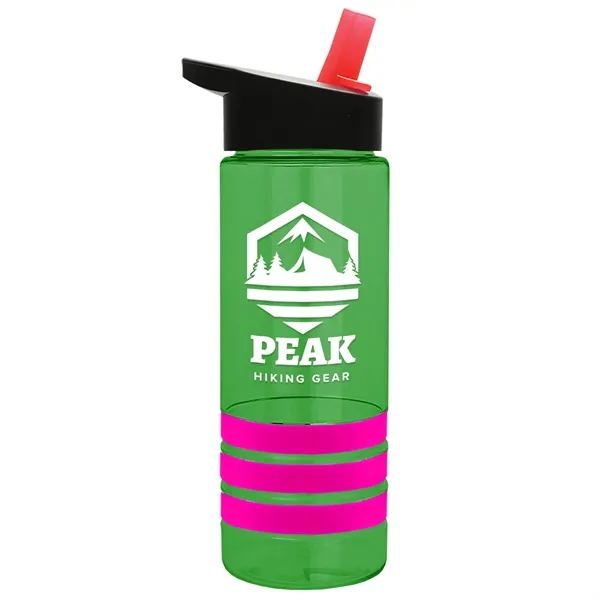 Translucent Green color option for Garyline® Sergeant Stripe Tritan® Bottle With Flip Straw ...