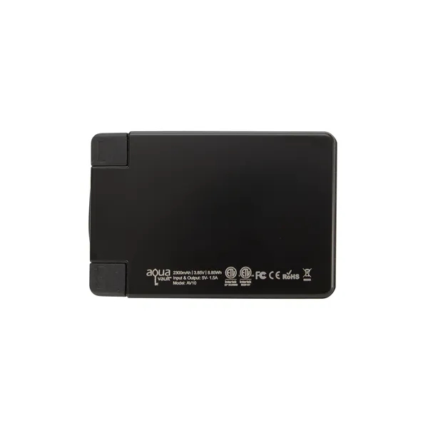 Black color option for Aqua Vault® Charge Card Power Bank 2,300 M Ah