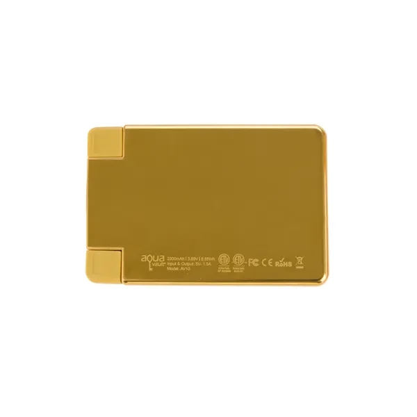 Gold color option for Aqua Vault® Charge Card Power Bank 2,300 M Ah