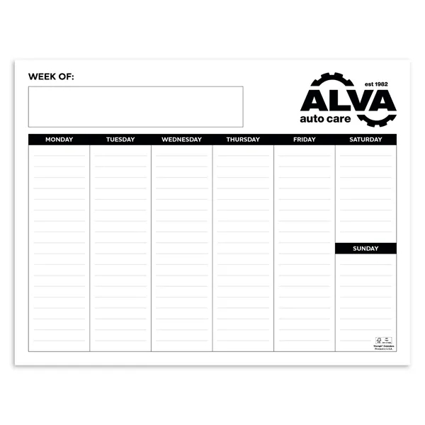 White color option for Triumph® Calendars Small Weekly Desk Pad   Black & White ...