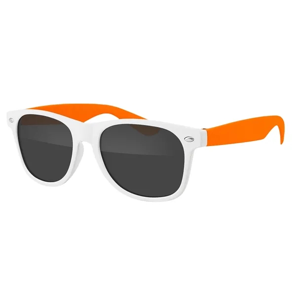 Orange color option for Two Tone Retro Vibes White Frame Sunglasses