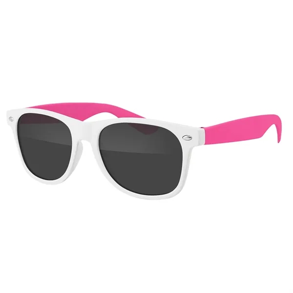 Pink color option for Two Tone Retro Vibes White Frame Sunglasses