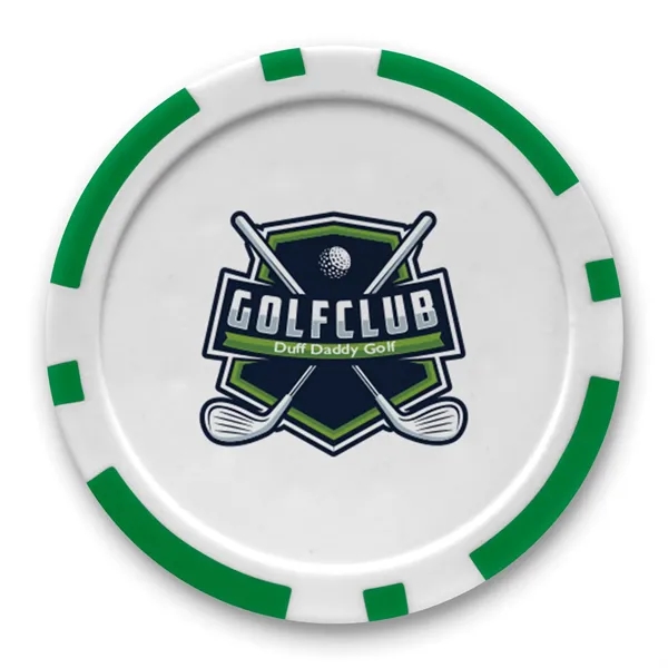 Green color option for Colored 2 Ball, 1 Poker Chip Par Pack