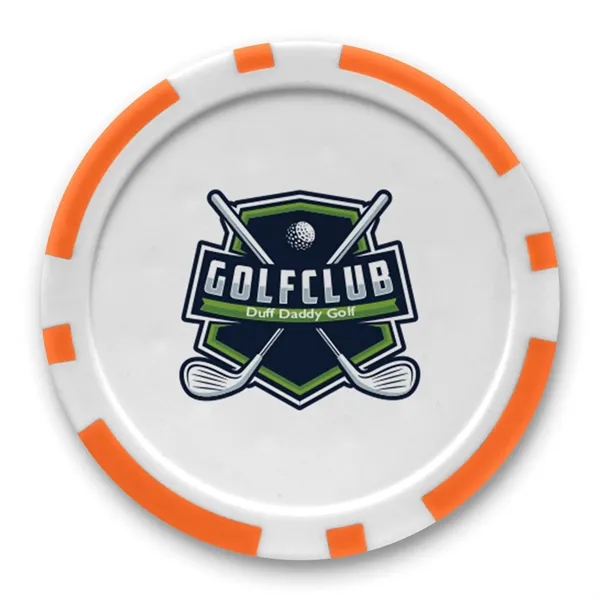 Orange color option for Colored 2 Ball, 1 Poker Chip Par Pack