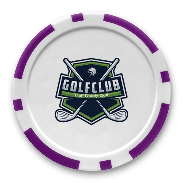 Purple color option for Colored 2 Ball, 1 Poker Chip Par Pack