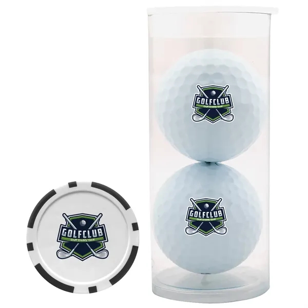 White color option for Colored 2 Ball, 1 Poker Chip Par Pack