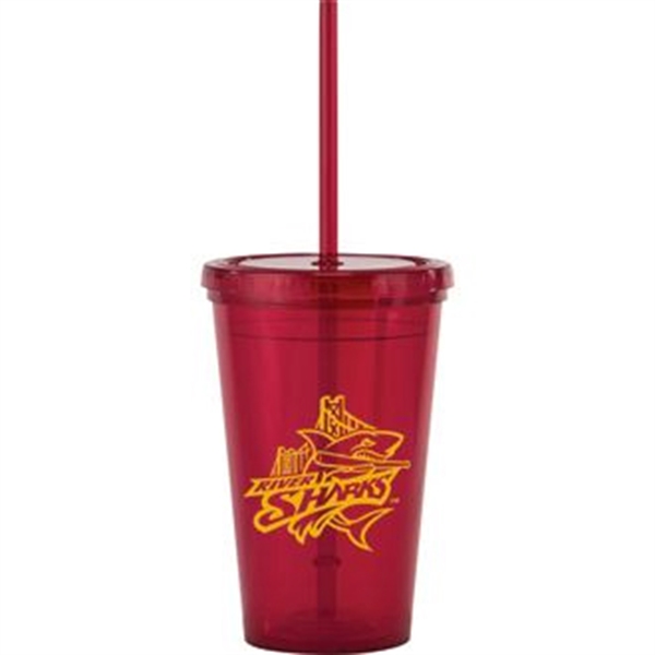 Ruby Red color option for 16 Oz  Tumbler With Straw