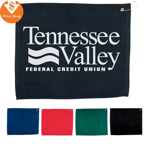 Black color option for 15" X 18" Hemmed Golf Towel W/ Grommet And Hook