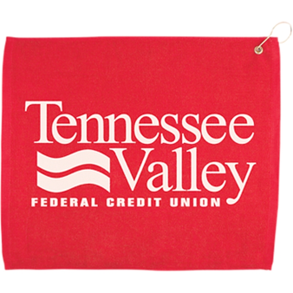 Red color option for 15" X 18" Hemmed Golf Towel W/ Grommet And Hook